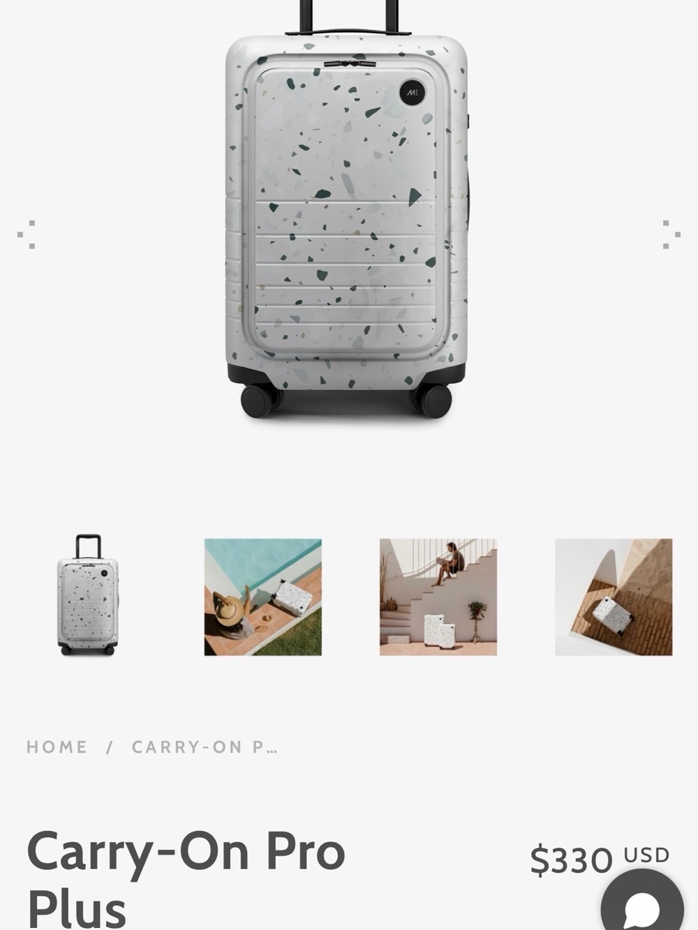 Beautiful Monos White Terrazzo-Print Carry-On Pro Plus Suitcase!! - Picture 2 of 16